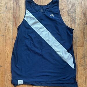 Tracksmith Navy and Silver Tank Top